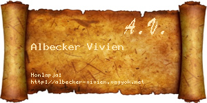 Albecker Vivien névjegykártya